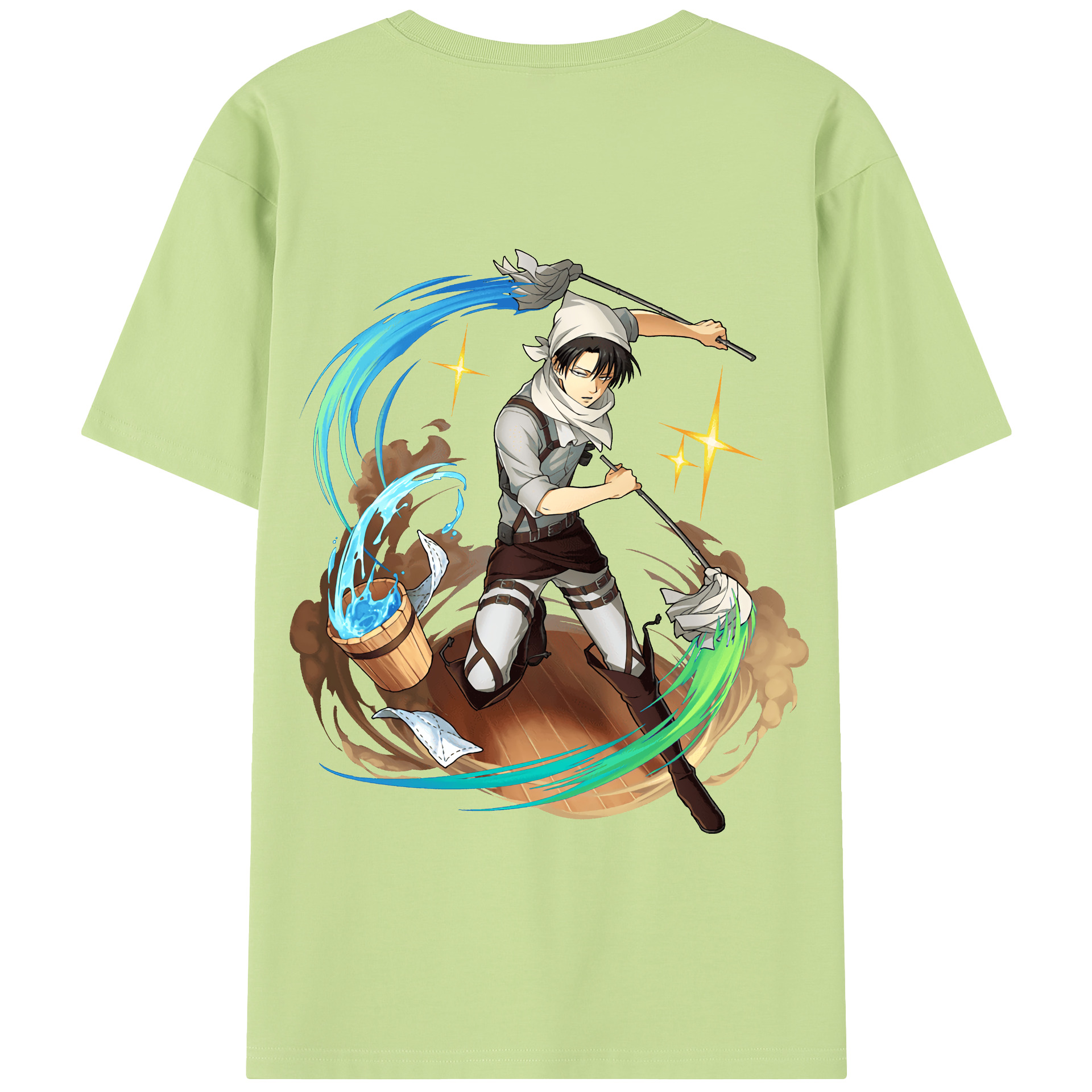 （画像用） 進撃の巨人 リヴァイ·アッカーマン Attack on Titan Levi Ackerman 綿100％半袖Tシャツ（背面プリント）
